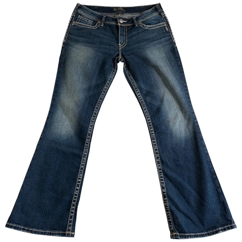 Silver Jeans Co Suki Bootcut Womens‎ 33x32 (35x31) Blue Denim Mid Rise Curvy Fit